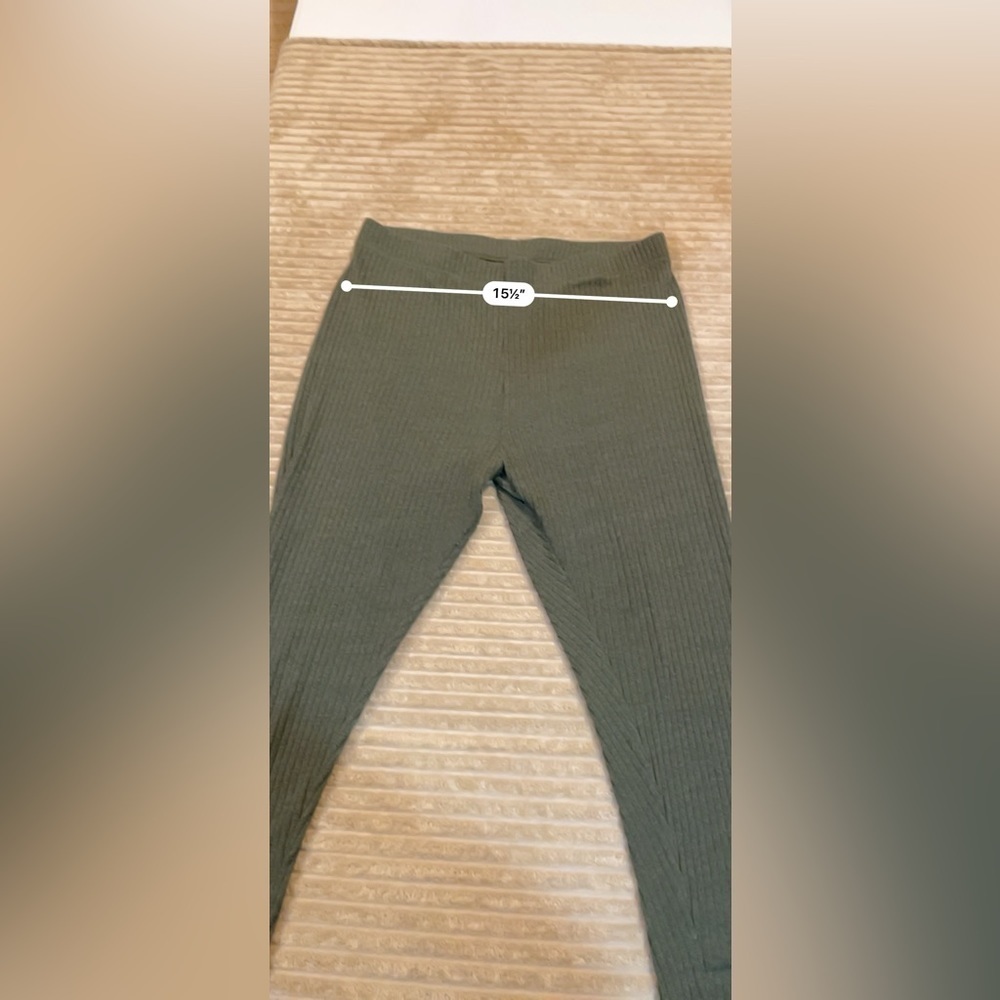 Mulvari Plus Ribbed Knit Drop Shoulder Split Top & Leggings - Picture 3 of 10
